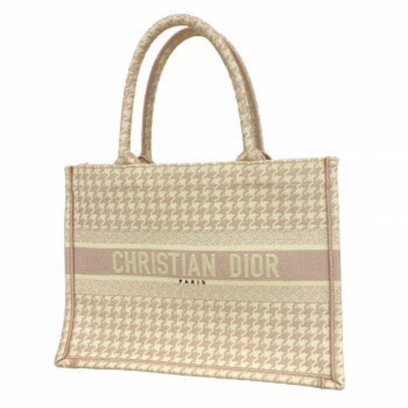 Christian Dior Book Tote Canvas Bag Pink White - Picture 1 of 9